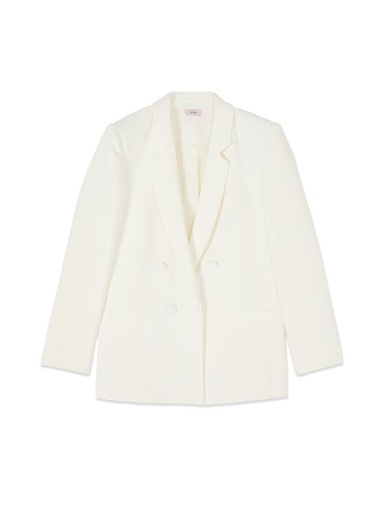 Oltre Oltre Marynarka Q814R004612N021 Biały Slim Fit
