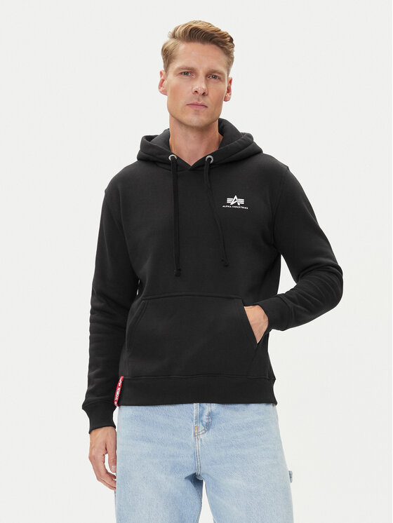 Alpha Industries Alpha Industries Μπλούζα Basic Hoody Small Logo 196318 Μαύρο Regular Fit