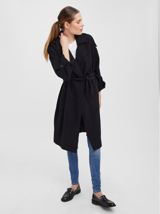 Vero Moda Vero Moda Trenčas Bella 10252979 Juoda Relaxed Fit