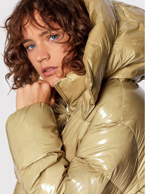 Tommy Hilfiger Tommy Hilfiger Пухено яке Glossy WW0WW32803 Бежов Regular Fit