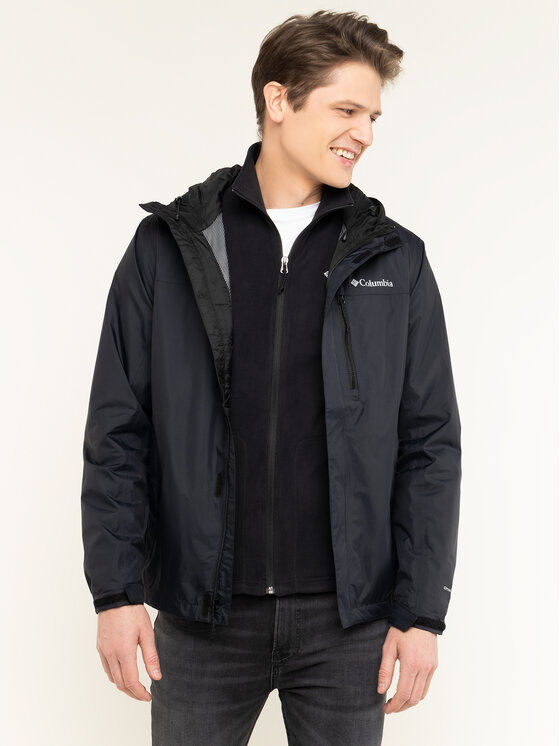 Columbia Columbia Nepremokavá bunda Pouring Adventure II 1760061 Čierna Regular Fit