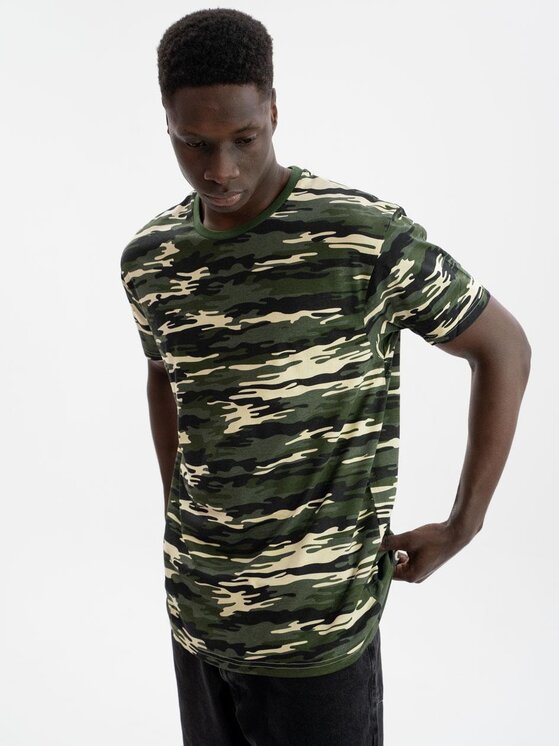 Urban City Urban City T-Shirt Koszulka MORO CAMO Czysta Męski UrbanCity No Logo XXL Khaki Regular Fit