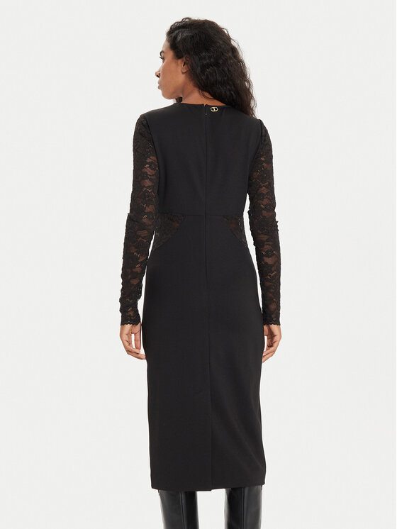 TWINSET TWINSET Kokteilikleit 241TP2341 Must Slim Fit