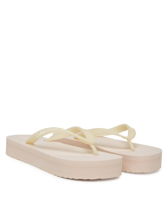 Calvin Klein Jeans Calvin Klein Jeans Japonki Beach Sandal Flatform Tpu YW0YW01830 Beżowy
