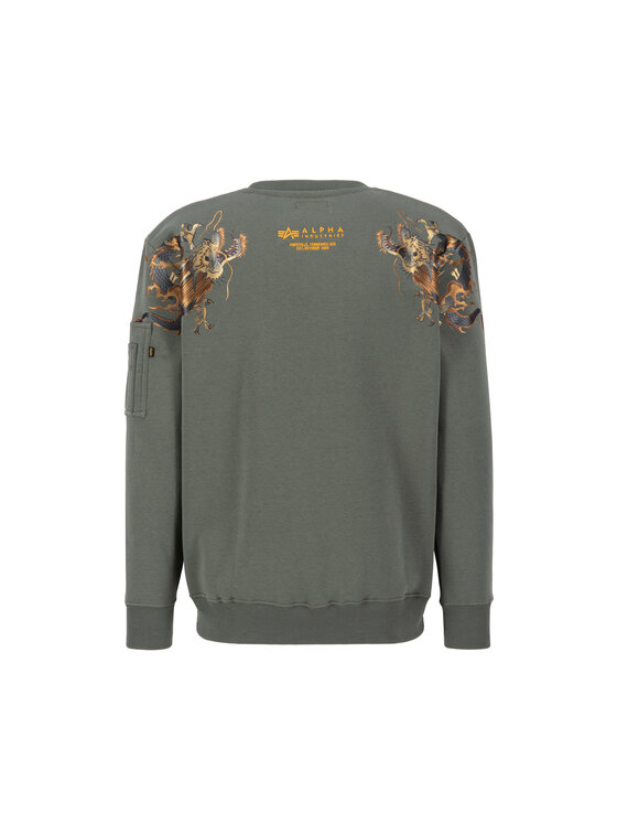 Alpha Industries Alpha Industries Bluza Dragon Embroidery Sweatshirt Zielony Regular Fit