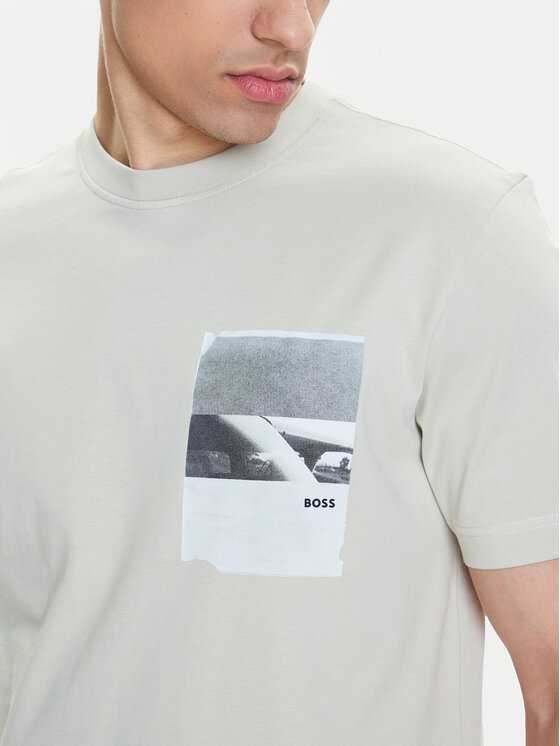 BOSS BOSS T-Shirt Te_Container 50546920 Beżowy Regular Fit