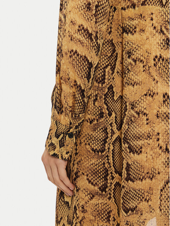 Sisley Sisley Srajčna obleka 4YBMLV065 Rjava Regular Fit