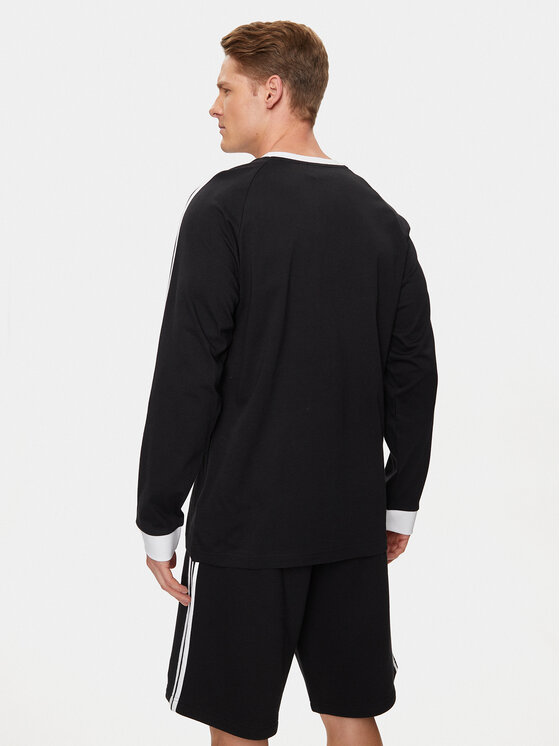 adidas adidas Majica z dolgimi rokavi Adicolor Classics 3-Stripes Long-Sleeve Top IA4877 Črna Slim Fit