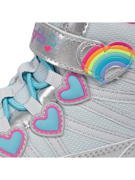 Skechers Skechers Kozaki Heart Lights Sweet Styling 302668L/SMLT Srebrny