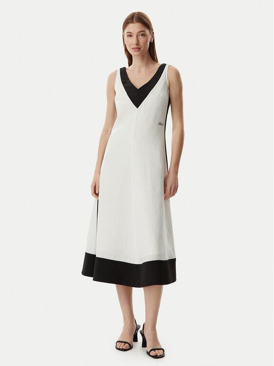 KARL LAGERFELD KARL LAGERFELD Ljetna haljina B2W13026 Krem Regular Fit