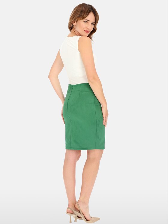 Perso Perso Spódnica mini JPE241075F Zielony Regular Fit