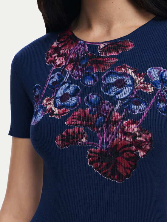 Desigual Desigual Každodenní šaty 25SWVF13 Tmavomodrá Slim Fit