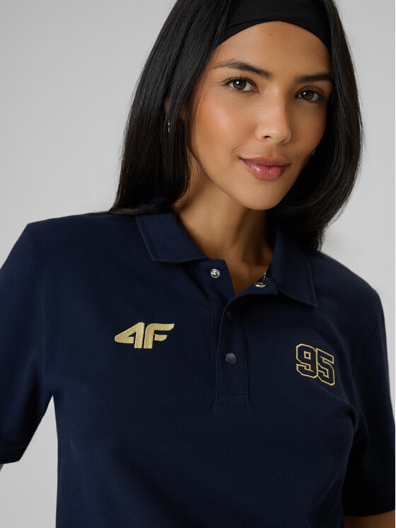 4F 4F Polo MOTOSPORTS 2026 Granatowy Regular Fit