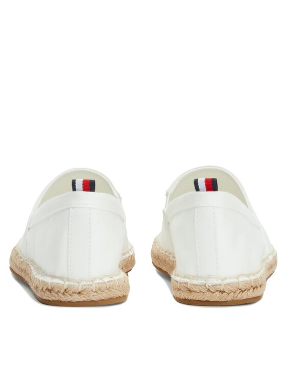 Tommy Hilfiger Tommy Hilfiger Espadrilky Basic Tommy Flat Espadrille FW0FW06497 Écru