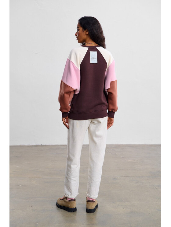 NAOKO NAOKO Bluza Cute But Tired Brązowy Reglan Fit
