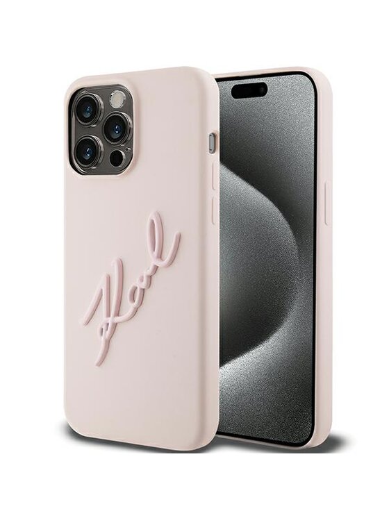 Etui na telefon KARL LAGERFELD, Różowe, iPhone 15 Pro Max
