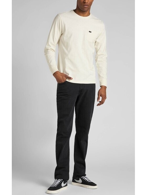 Lee Lee T-Shirt LS POCKET TEE Biały Regular Fit