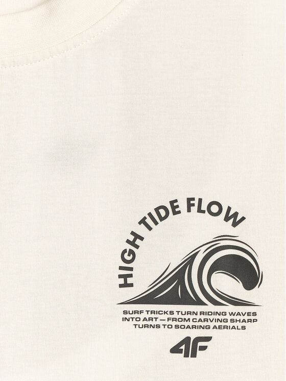 4F 4F T-Shirt CATCH THE WAVE Biały Relaxed Fit