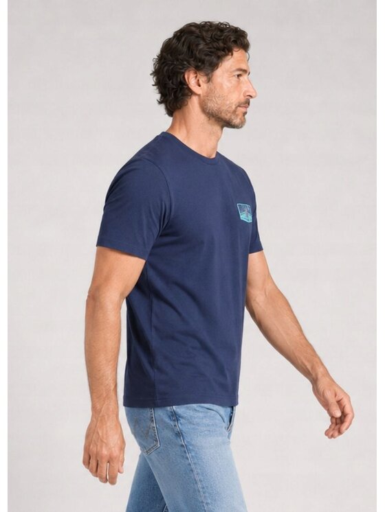 Wrangler Wrangler T-Shirt Small Graphic Tee Niebieski Regular Fit
