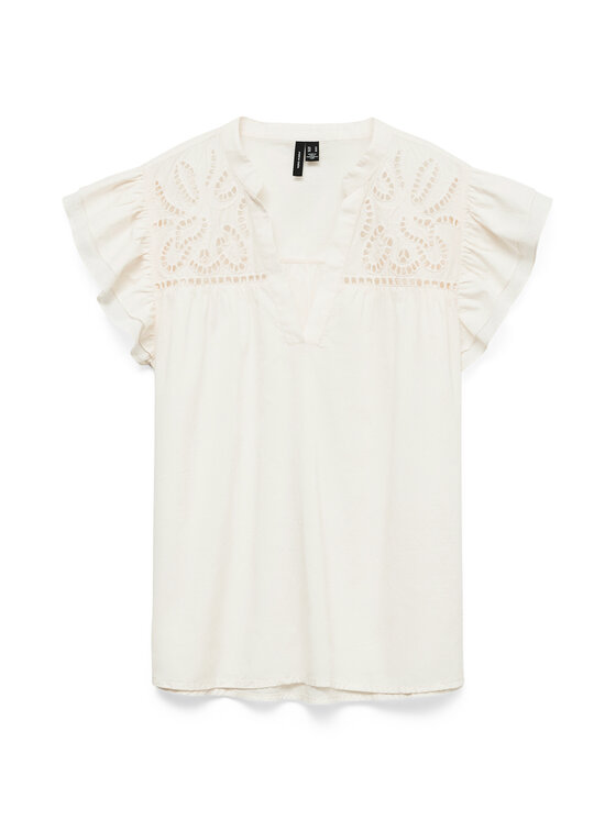 Vero Moda Vero Moda Blūze Line 10347292 Balts Regular Fit