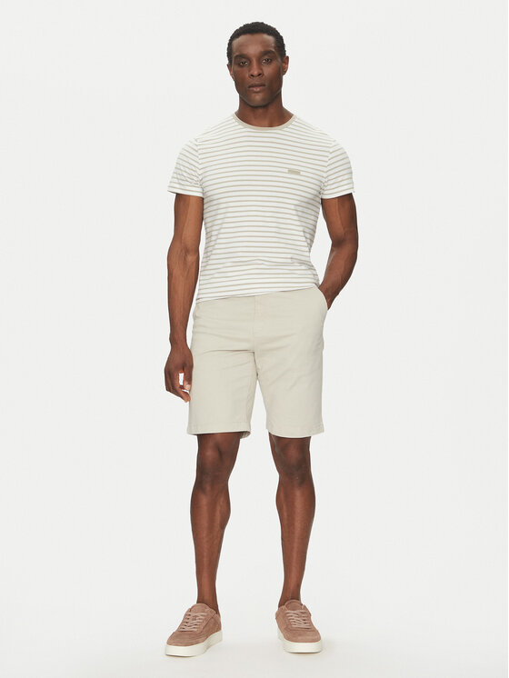 Calvin Klein Calvin Klein Bavlnené šortky Modern Twill Reg. Straight Short K10K114068 Béžová Regular Fit