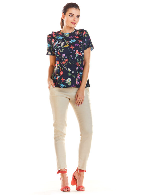 Infinite You Infinite You Bluzka M198 Granatowy Basic Fit