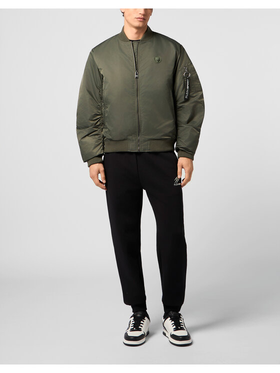 Plein Sport Plein Sport Kurtka bomber 24019 Zielony Regular Fit
