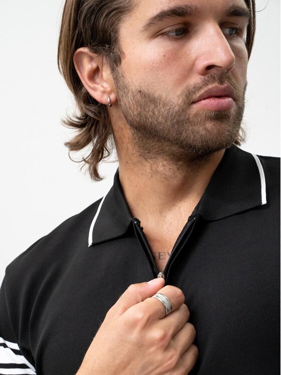 Jigga Wear Jigga Wear Polo 131787 Czarny Regular Fit