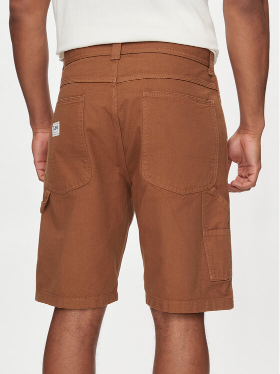 Lee Lee Szorty materiałowe Carpenter 112349191 Brązowy Relaxed Fit