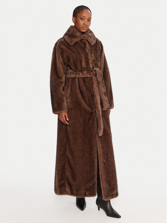TWINSET TWINSET Blană 252AT2190 Maro Relaxed Fit
