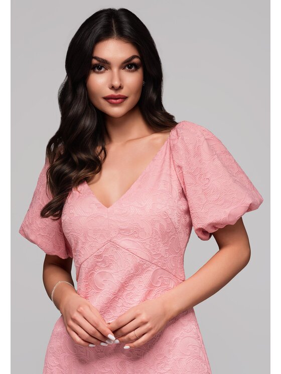 Ombre Ombre Sukienka koktajlowa LA-OM-DLR124 Różowy Regular Fit