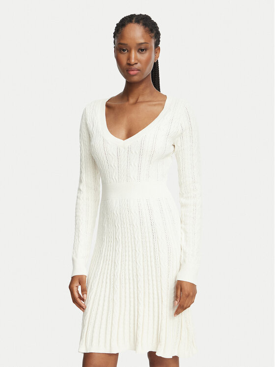 Guess Rochie tricotată W6BK31 Z1443 Crem Regular Fit