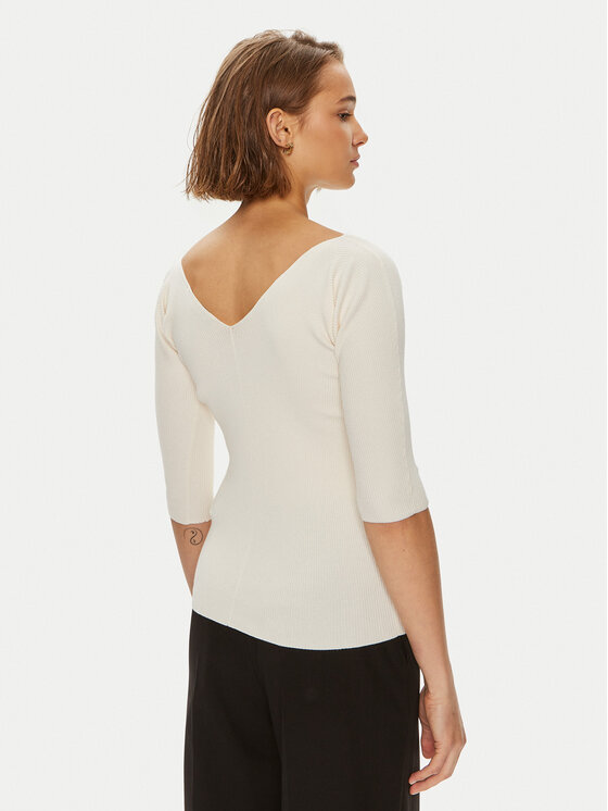 Weekend Max Mara Weekend Max Mara Pullover Oceano 2425366031 Écru Slim Fit