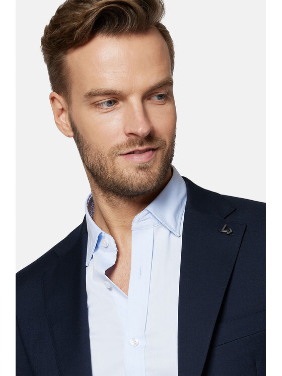 Lancerto Lancerto Marynarka Performance Mix MA073123000004 Granatowy Slim Fit