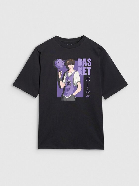 4F 4F T-Shirt 4FJRAW25TTSHM3062-20S Μαύρο Oversize