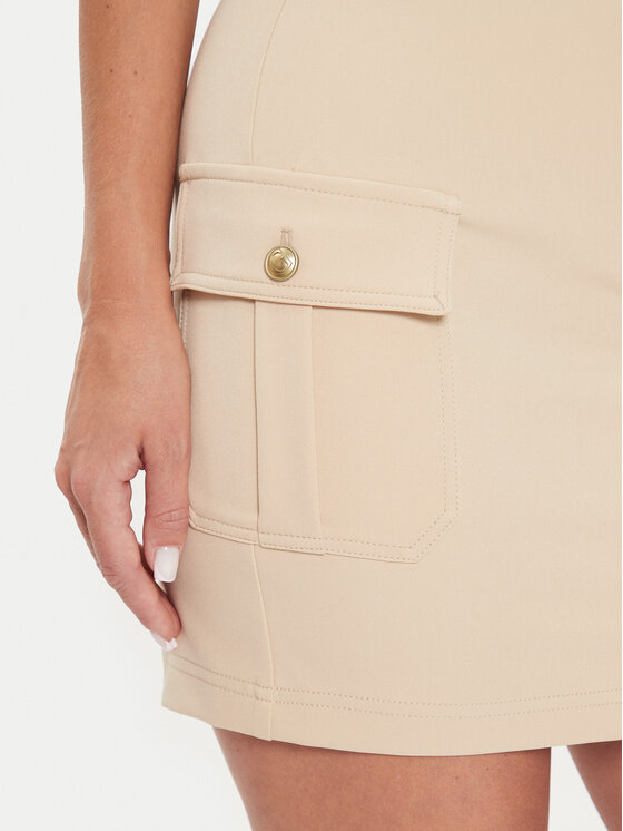 Guess Guess Spódnica mini Fiona W4YD72 WFWX2 Beżowy Regular Fit