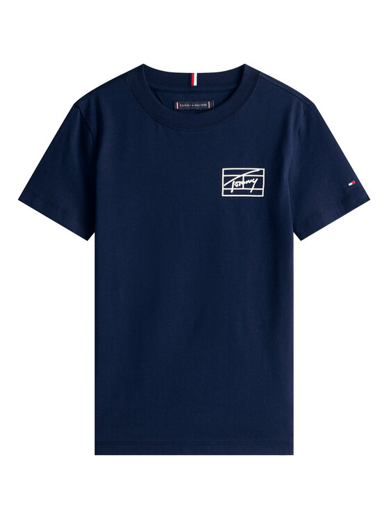 Tommy Hilfiger Tommy Hilfiger Tričko Varsity Print KB0KB09932 Tmavomodrá Regular Fit