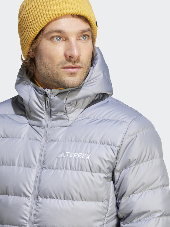 adidas adidas Пухено яке Terrex Multi Light Down IP6042 Сив Slim Fit