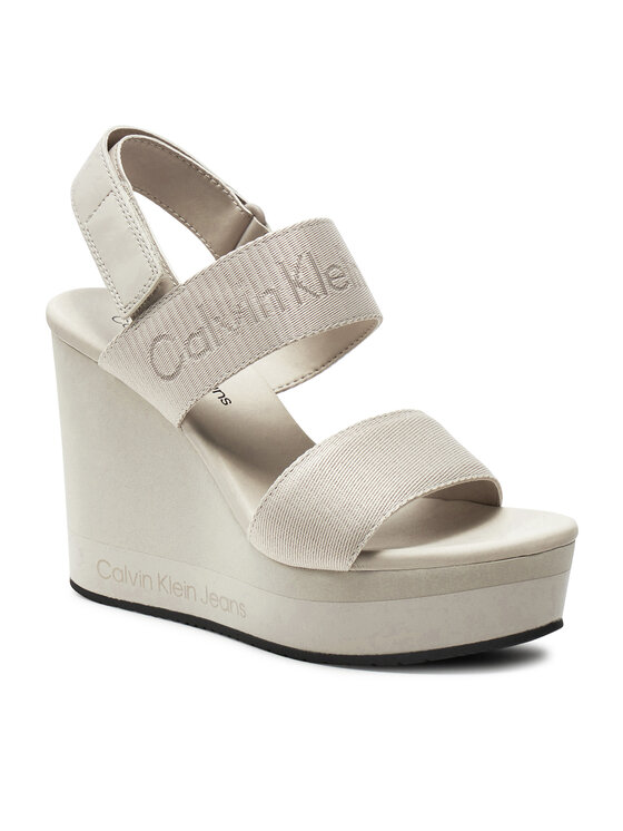 Calvin Klein Jeans Calvin Klein Jeans Sandali Wedge Sandal Webbing In Mr YW0YW01360 Beige