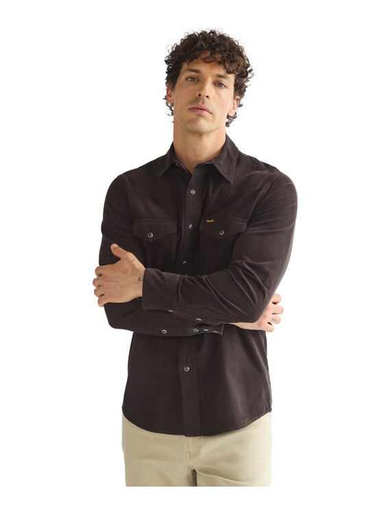 Wrangler Wrangler Koszula 112386902 Brązowy Regular Fit