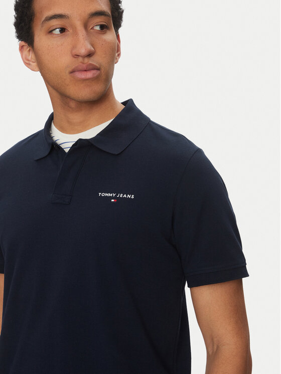 Tommy Jeans Tommy Jeans Polokošile Linear DM0DM20914 Tmavomodrá Regular Fit