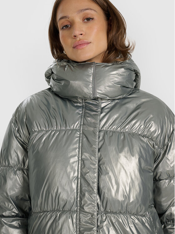 4F 4F Kurtka puchowa URBAN COMMUTER Szary jasny Oversize