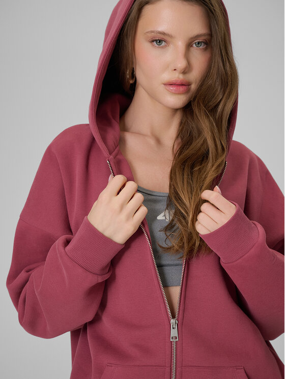 4F 4F Bluza BASIC+ Bordowy Regular Fit
