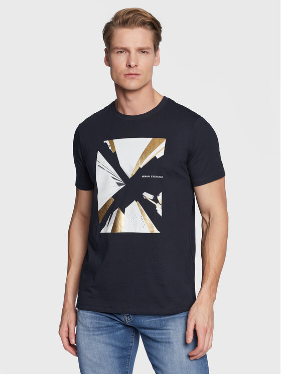 Armani Exchange Armani Exchange T-Shirt 3RZTHQ ZJBYZ 1510 Granatowy Slim Fit