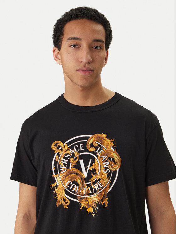 Versace Jeans Couture Versace Jeans Couture T-Shirt 80GAHE01 CJ00E Czarny Regular Fit