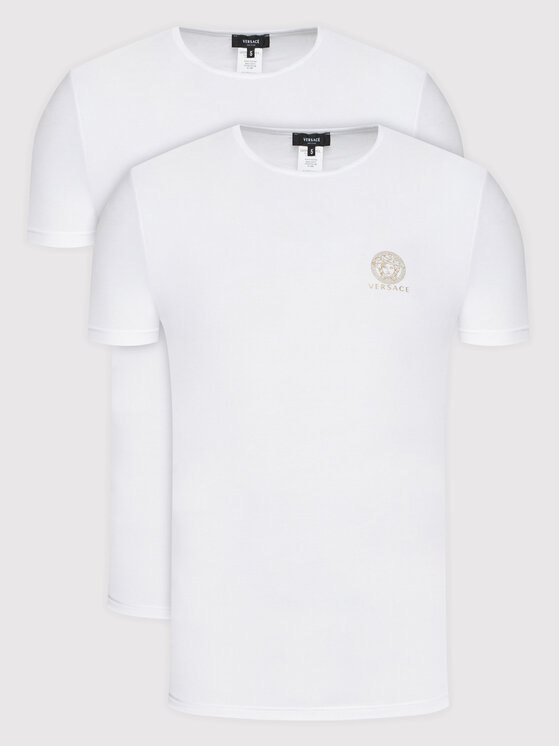 Versace Versace Komplet 2 t-shirtów AU10193 Biały Slim Fit