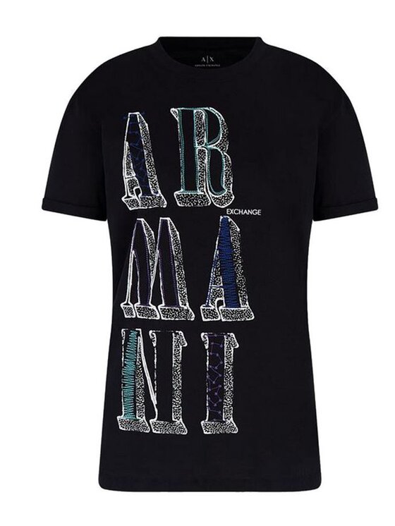 Armani Exchange Armani Exchange T-Shirt 3KYTKL Černá Regular Fit