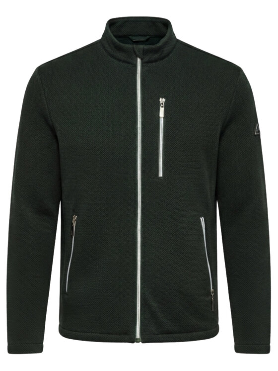 Ombre Ombre Kurtka przejściowa C587 Zielony ciemny Slim Fit