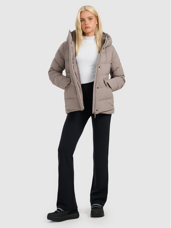 4F 4F Kurtka puchowa MIDSHOP TEXTILE Beżowy Regular Fit
