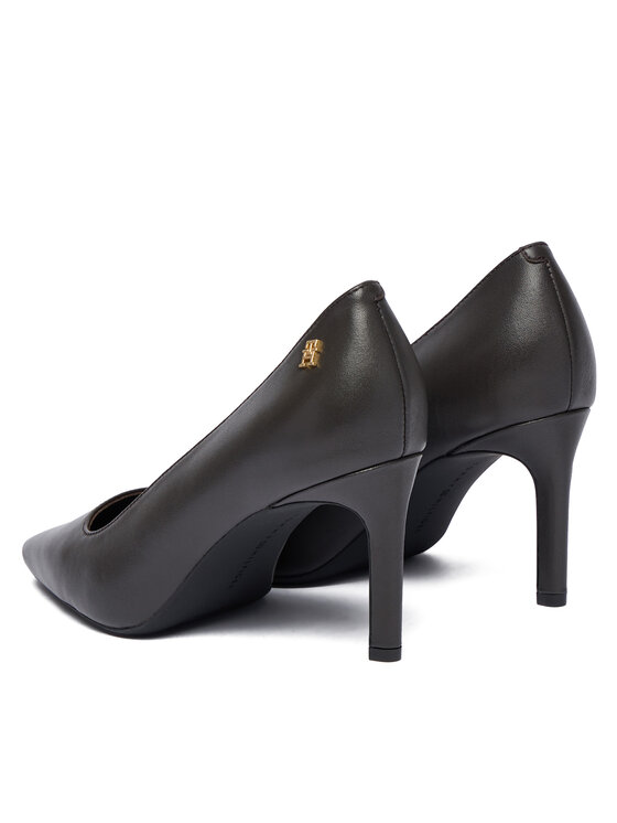 Tommy Hilfiger Tommy Hilfiger Körömcipők Th Logo Lth Pump Slanted Hl FW0FW09008 Fekete